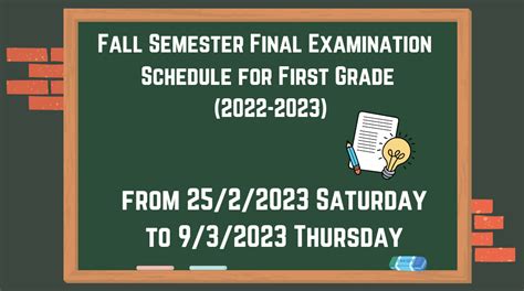 The final examination schedule, which is divided into 2.5 hour blocks, is determined by the Registrar’s Office. With the exception of open-book exams, a professor may also give you the option to take your exam self-scheduled. All other work for the course must be due by the last day of classes. Reading Days are set aside for studying; no ...